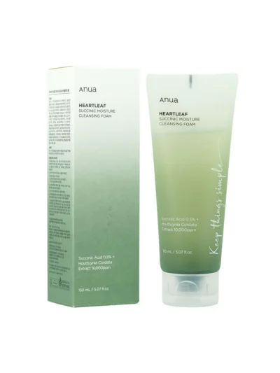 Anua Heartleaf Succinic Moisture Cleansing Foam – Gel Nettoyant 150ML