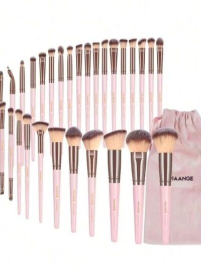 Maange Ensemble de pinceaux de maquillage professionnel 30 pièces-Rose