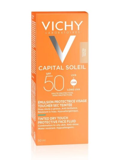 VICHY – CAPITAL SOLEIL TOUCHER SEC EMULSION TEINTÉE SPF 50+ 50 ml
