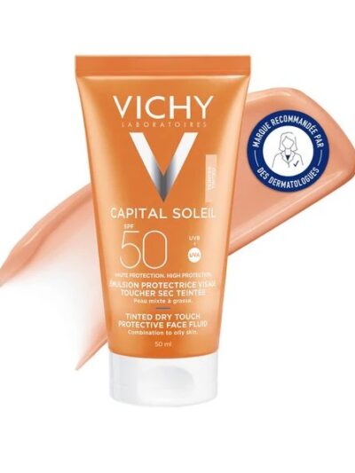 VICHY – CAPITAL SOLEIL TOUCHER SEC EMULSION TEINTÉE SPF 50+ 50 ml