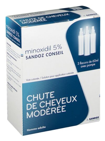 Minoxidil – Sandoz 5 %, solution pour application cutanée